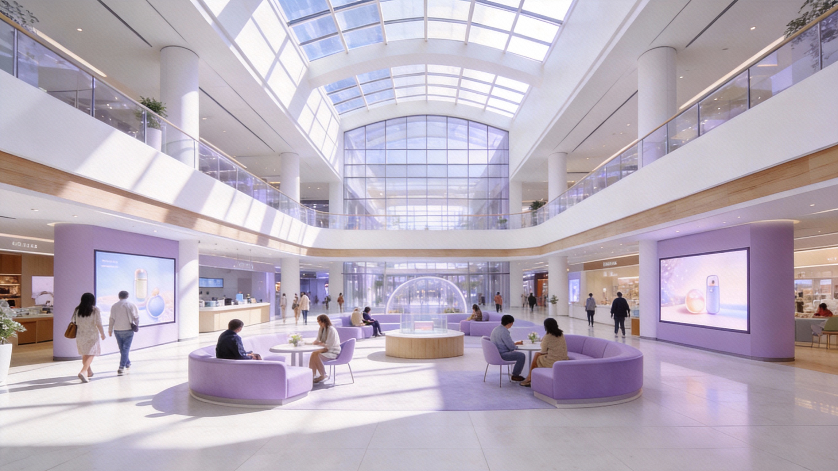 Modern shopping mall space and stage design